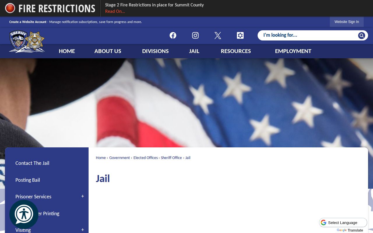 Summit County Jail access to current custody records